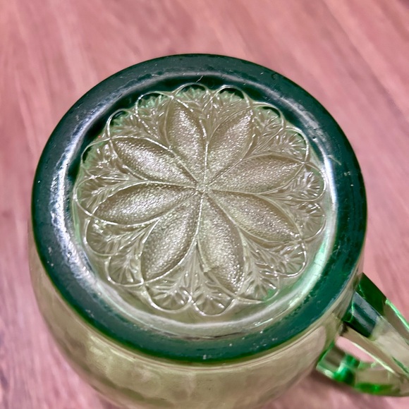 Vintage Small Uranium Depression Glass Pitcher - Picture 5 of 8